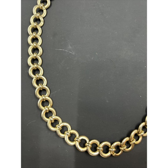 Vintage Goldtone‎ Chunky Link Necklace Elegant Dressy Night Out - Picture 2 of 3